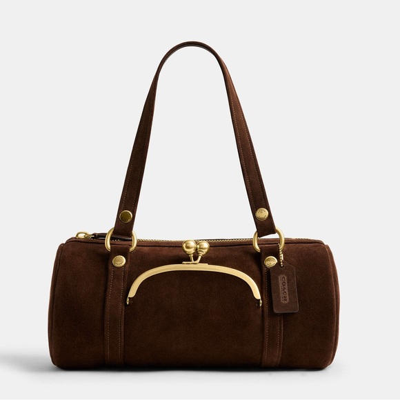 COACH Chocolate Brown Kisslock Barrel Bag CDT38 Spring 2026 Release NWT - Picture 1 of 10